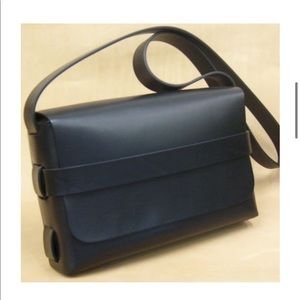 Black handcrafted danish leather crossbody